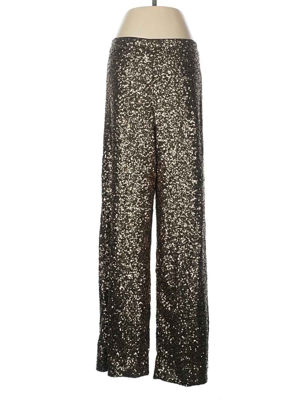 Banana Republic Gold Sequin Party Pants Holiday LONG Medium